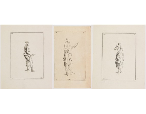 [after] WATTEAU, Jean-Antoine. -  [Three untitled medicine engravings].